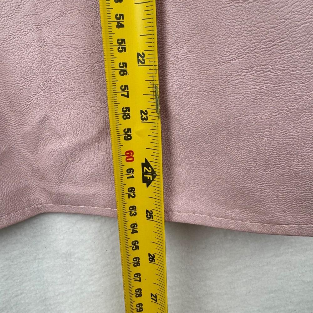 Cobblestone Living Faux Leather Top Puff Sleeve Mauve Pink S/M Made In Italy - Picture 4 of 8
